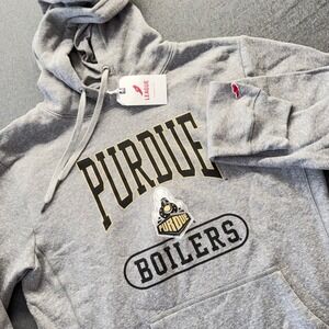League 91 Purdue Boilers Hoodie Mens Large Gray NCAA Collegiate Sweatshirt NWT